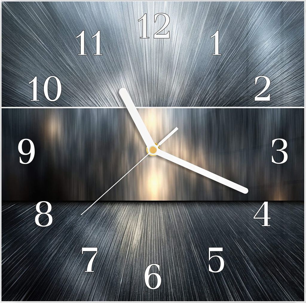 Wanduhr aus Glas mit Motiv Energieblitz- 30 x 30 cm - inkl. Aufhängesystem