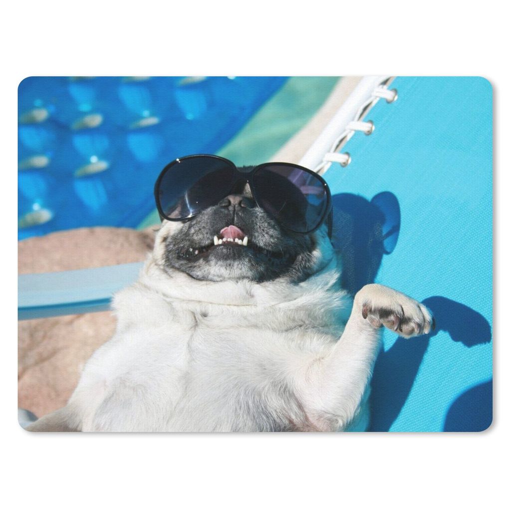 MuchoWow Mauspad Mousepad Hund - Lustig - Sonnenbrille - Kinder - Jungen - Mädchen - Kind 40x30 cm - Mousepads - Maus Mat - Pad - Mausunterlage ...