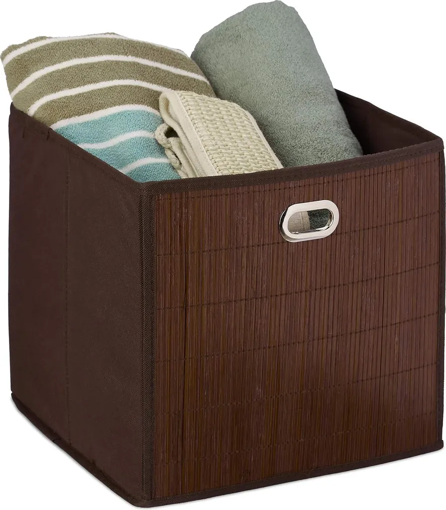 Panier de rangement bambou haut marron durable et écologique lot 10