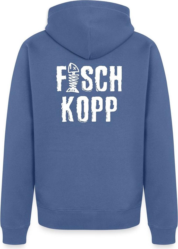 Spreadshirt Fischkopp Fisch Mundart Urlaub Küste Kapuzenjacke Herren, XL, Taubenblau