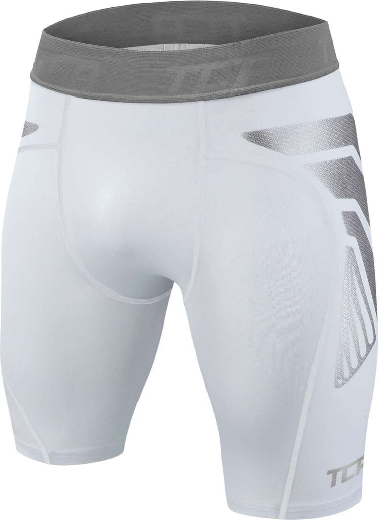 TCA Herren CarbonForce Pro Thermo Kompression Unterwäsche Shorts - Weiss, XL