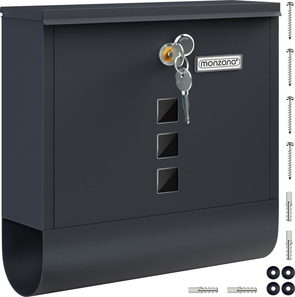 Monzana Boîte aux lettres murale XXL acier zingué Image du produit 