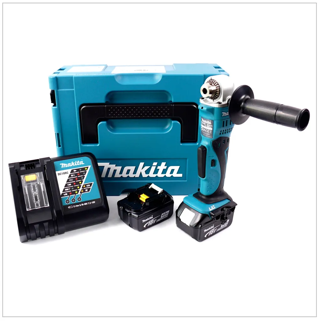Makita DDA350RMJ Perceuse visseuse d'angle 18V avec 2 batteries 4,0 Ah