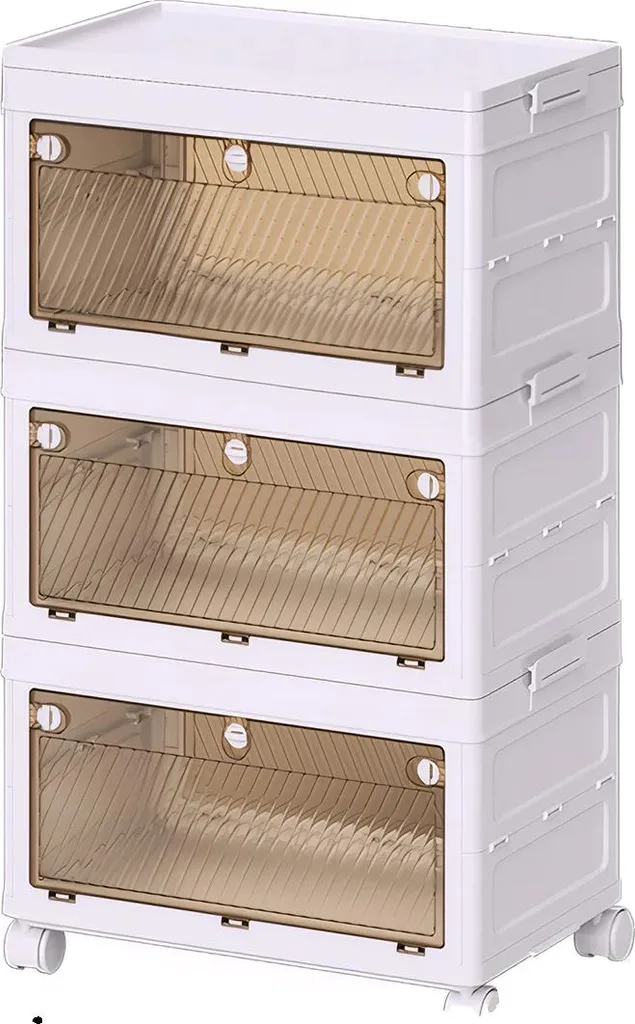 Contenitori di stoccaggio, design impilabile, materiale resistente, contenitori di stoccaggio a 3 livelli