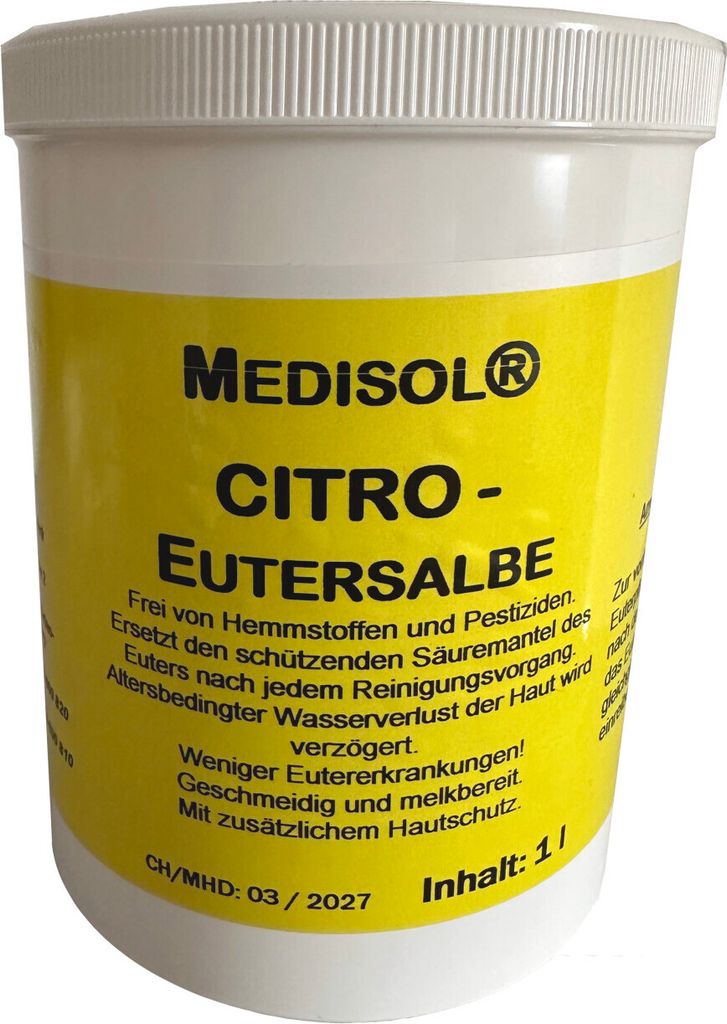 Medisol Citro Eutersalbe, 1 Liter - zur Euterpflege und Produktbild 