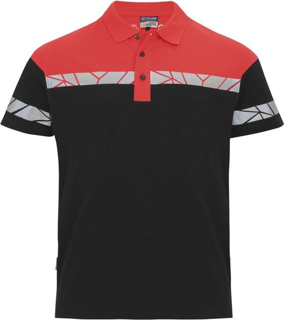 Projob - "Progression" Poloshirt für Herren UB1283 (M) (Schwarz/Rot)