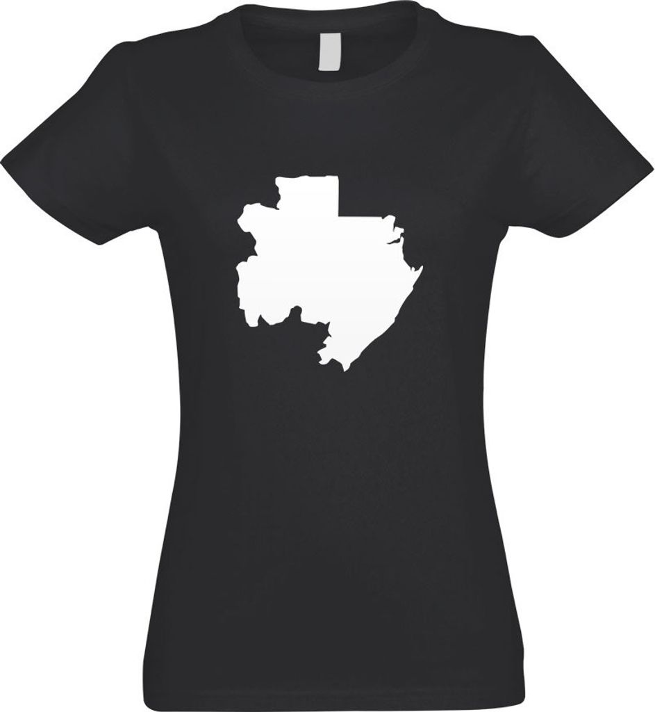 Kiwistar - T-Shirt tailliert - Damen - Graphit - Gabun Umriss Kontur - mit Motiv Bedruckt - Funshirt Design - Sport - Freizeit - Damen - S