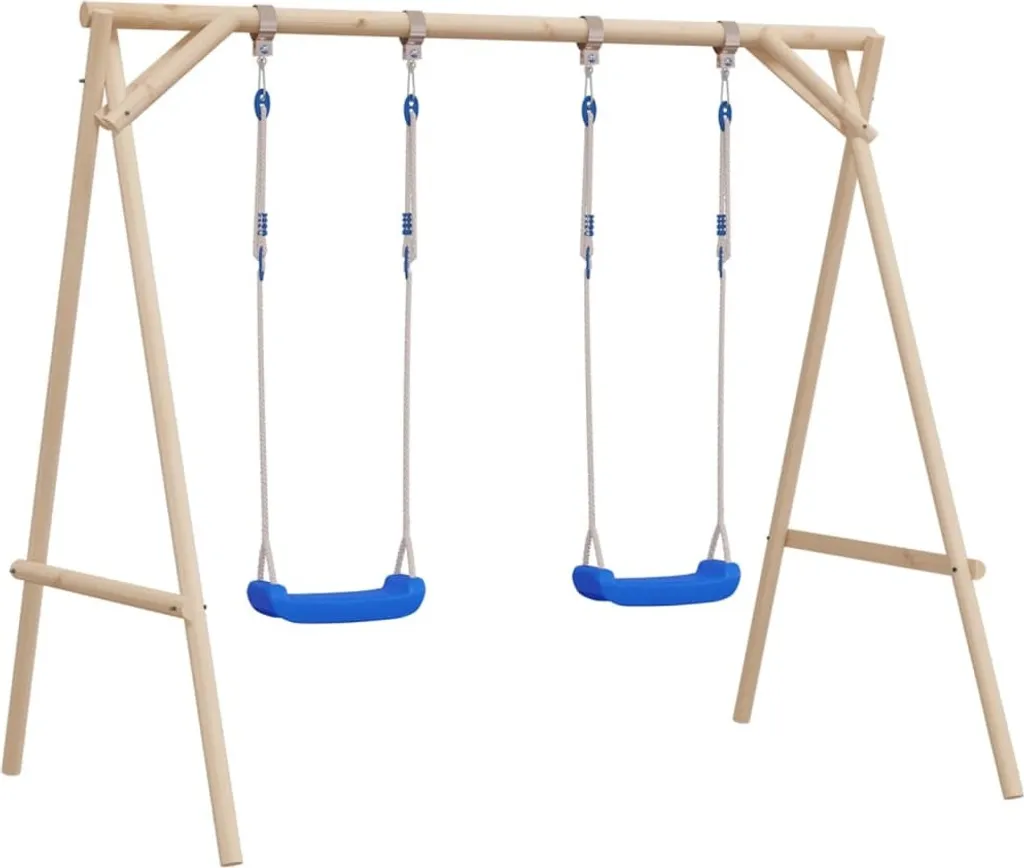 Seggiolino per Altalena 2 pz Blu in Polietilene 38x16 cm con Corde