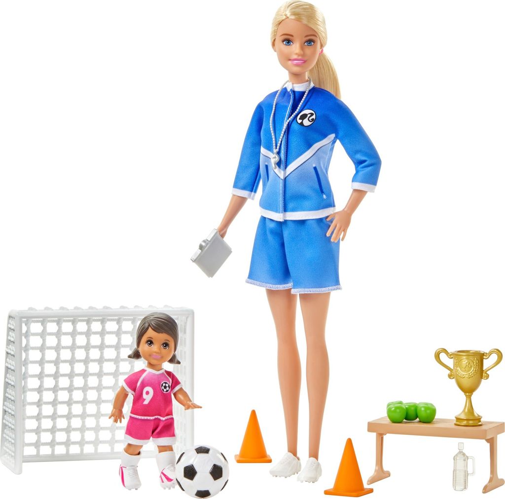 Poupée Barbie entraîneur de football (blonde) et Image du produit 