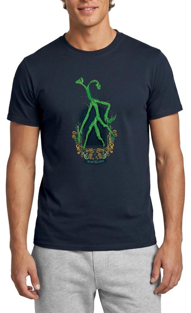 Spreadshirt Phantastische Tierwesen Bowtruckle Männer T-Shirt, 4XL, Navy