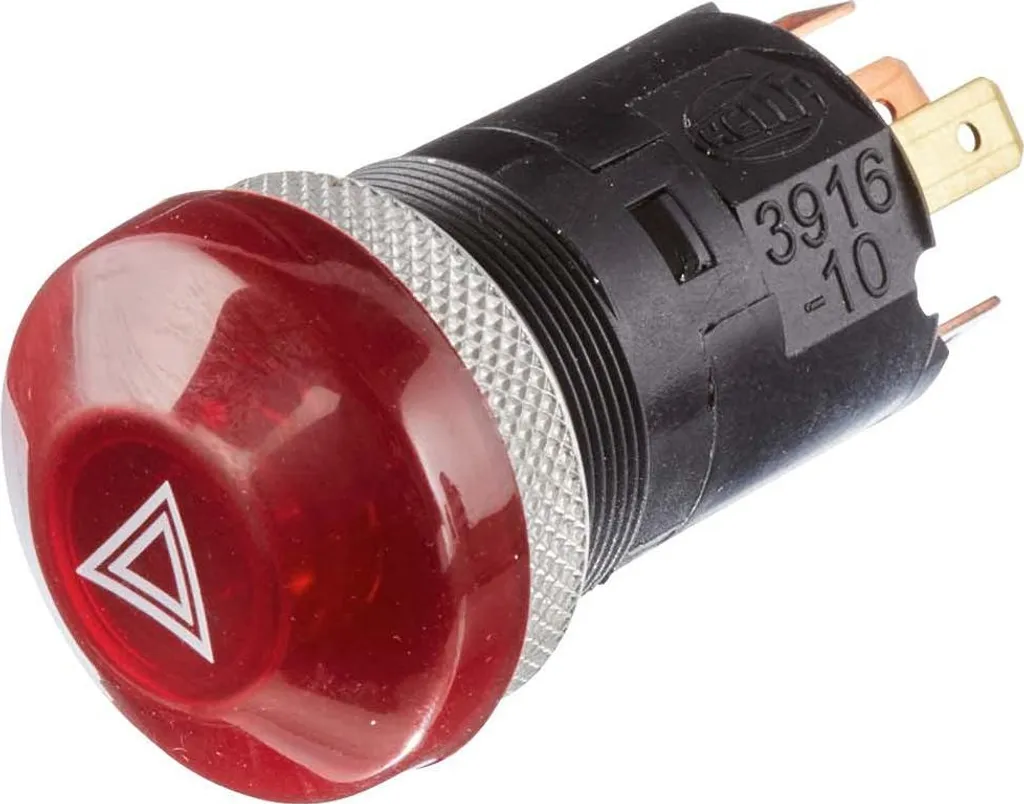 Interrupteur feux de détresse halogène 24V HELLA à montage par pression