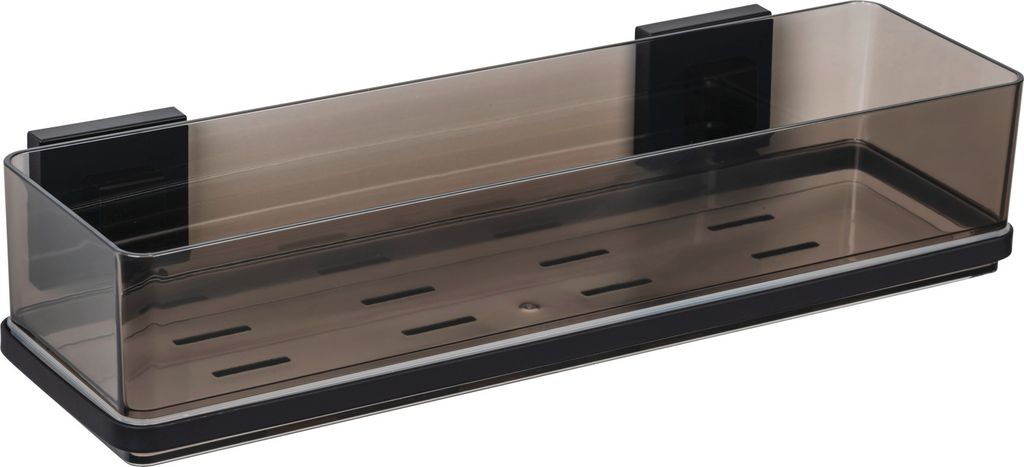 WENKO Vacuum-Loc Maxiablage Mod. Quadro Schwarz, Befestigen ohne Bohren