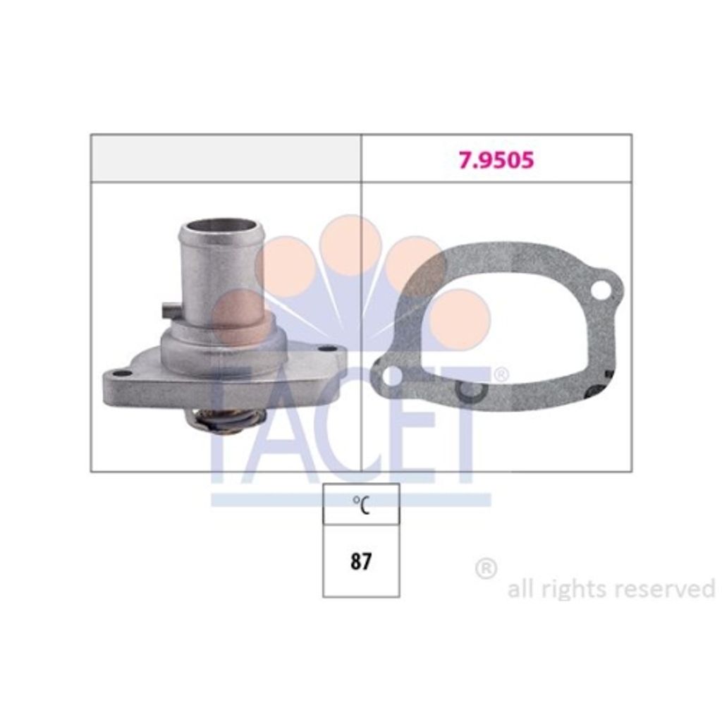 1 Thermostat, Kühlmittel FACET 7.8482 Italy - OE Equivalent für FIAT