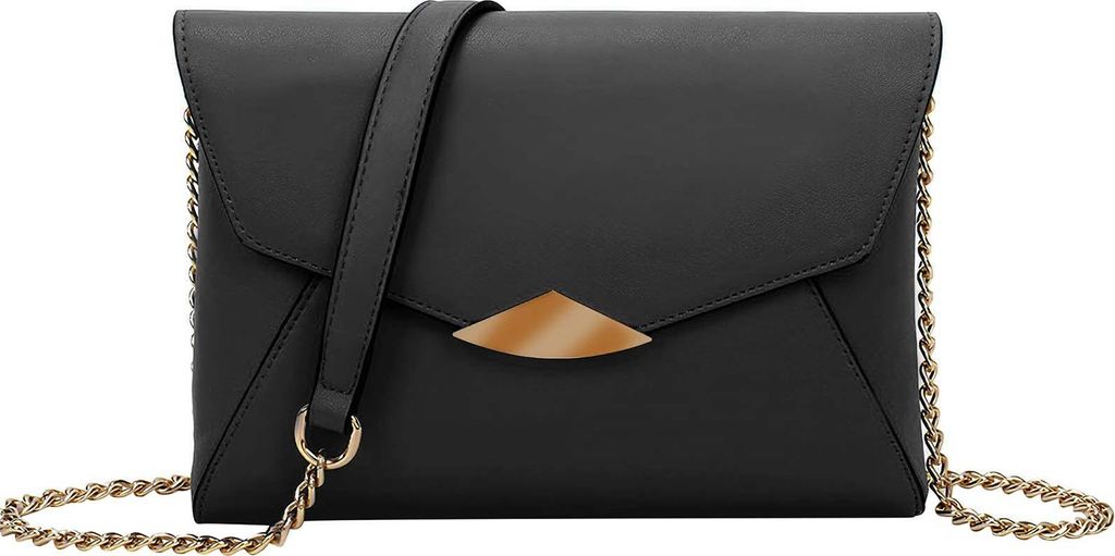Gallantry, Abendclutch mit abnehmbarer Kette und Druckknopfverschluss, Schwarz