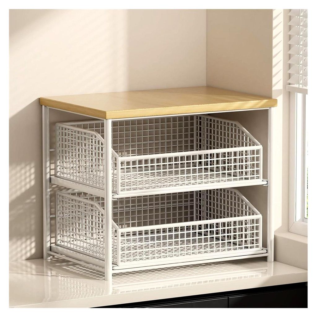 Multifunktionales kleines Küchenregal – Holzwerkzeugkasten, Druckerablage und Mikrowellenständer für Homeoffice, Wohnzimmer, Schlafzimmer, pla...