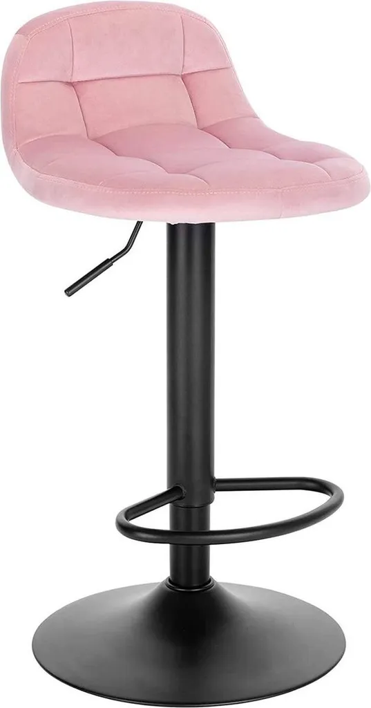 Sgabello Luxury Erino Rosa Velluto | Seduta Industrial Regolabile