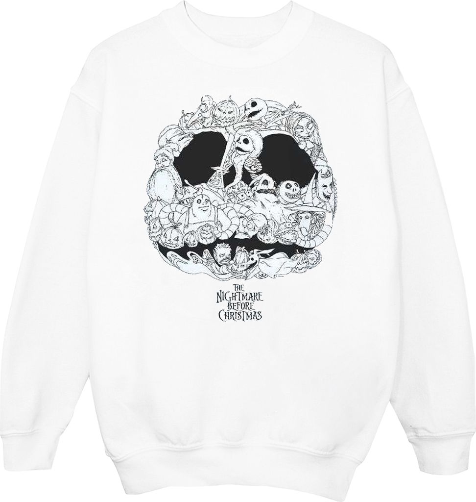 Disney - "Nightmare Before Christmas Jack-O-Lanterns" Sweatshirt für Herren BI42639 (3XL) (Weiß)