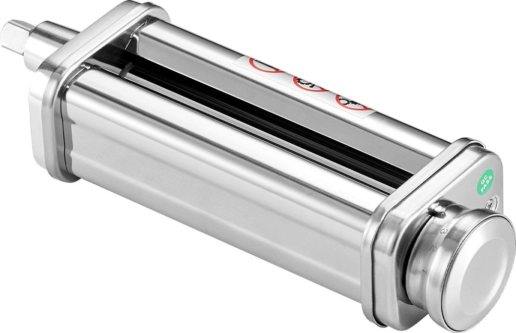 SucceBuy-Nudelaufsatz für KitchenAid-Mixer, Edelstahlblechwalze, Nudelmaschine mit 8-fach verstellbarem Dickenknopf, KitchenAid-Zubehör für die ...