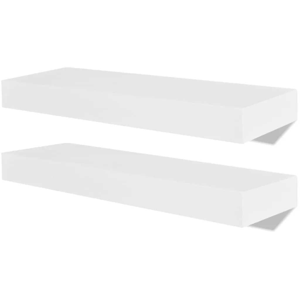 Mensole a Parete vidaXL MDF Bianco 2 Pezzi - Installazione Facile - 8