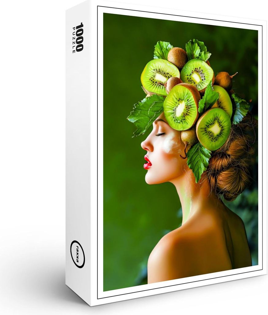 raxxa Premium-Puzzle "Green Kiwi Crown with Fresh Style", 1000 Teile