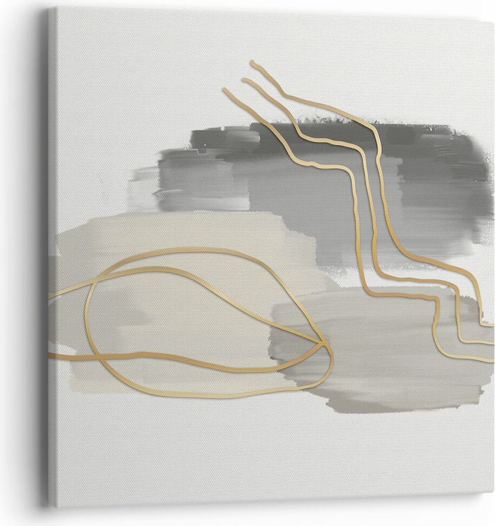 Bild auf Leinwand - Leinwandbild - Einteilig - Abstraktion Stück Gold - 40x40cm - Wand Bild - Wanddeko - Wandbilder - Leinwanddruck - Bilder - Wan...
