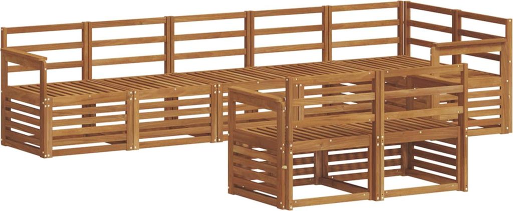 vidaXL Sofagarnituren 8 pcs Natur Massivholz Akazie