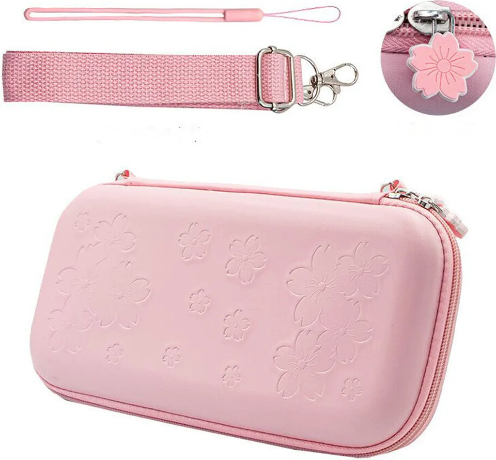 Kit Accessoires Nintendo Switch Rose : Sacoche Rigide et Pack Complet