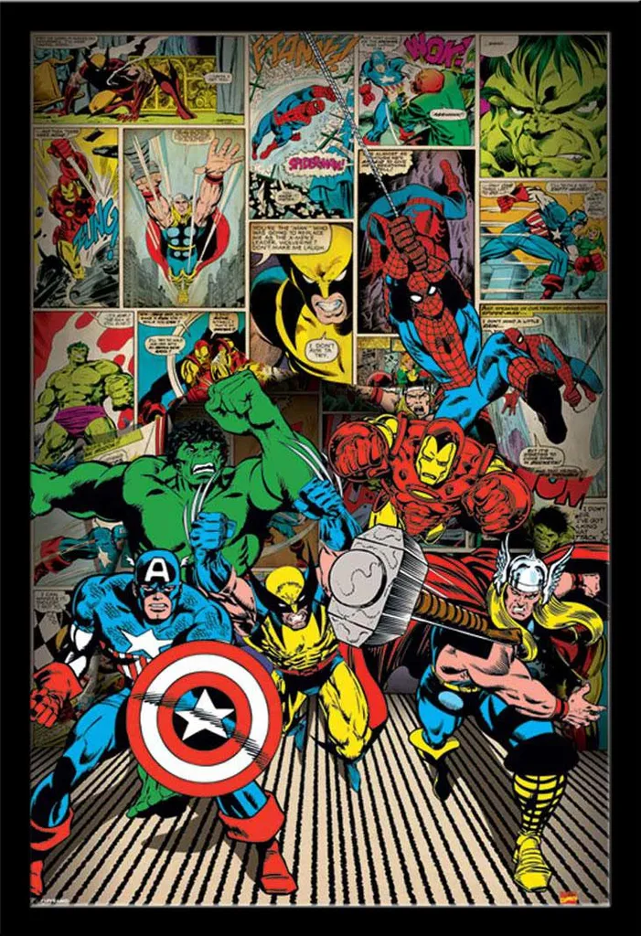 Tableau Marvel Prêt à Accrocher Cadre Noir Shinsuke contre la Poussière