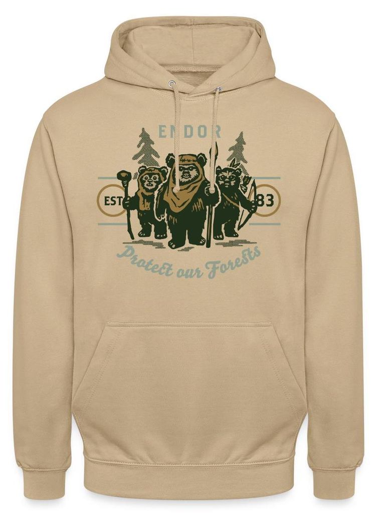 Star Wars Endor Protect Our Forests Uni Hoodie, 3XL, Beige