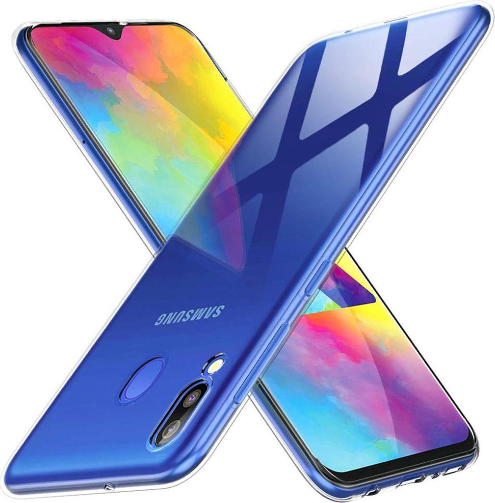 Conie Silikon Schutzhülle für Samsung Galaxy M20 Tasche klar Case Cover Bumper Hülle durchsichtig in transparent