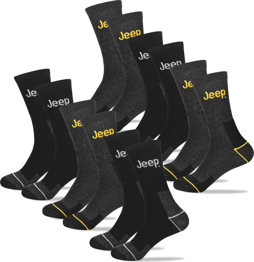 Jeep 6 Paar Herrensocken - Haltbare Wandersocken, Produktbild 