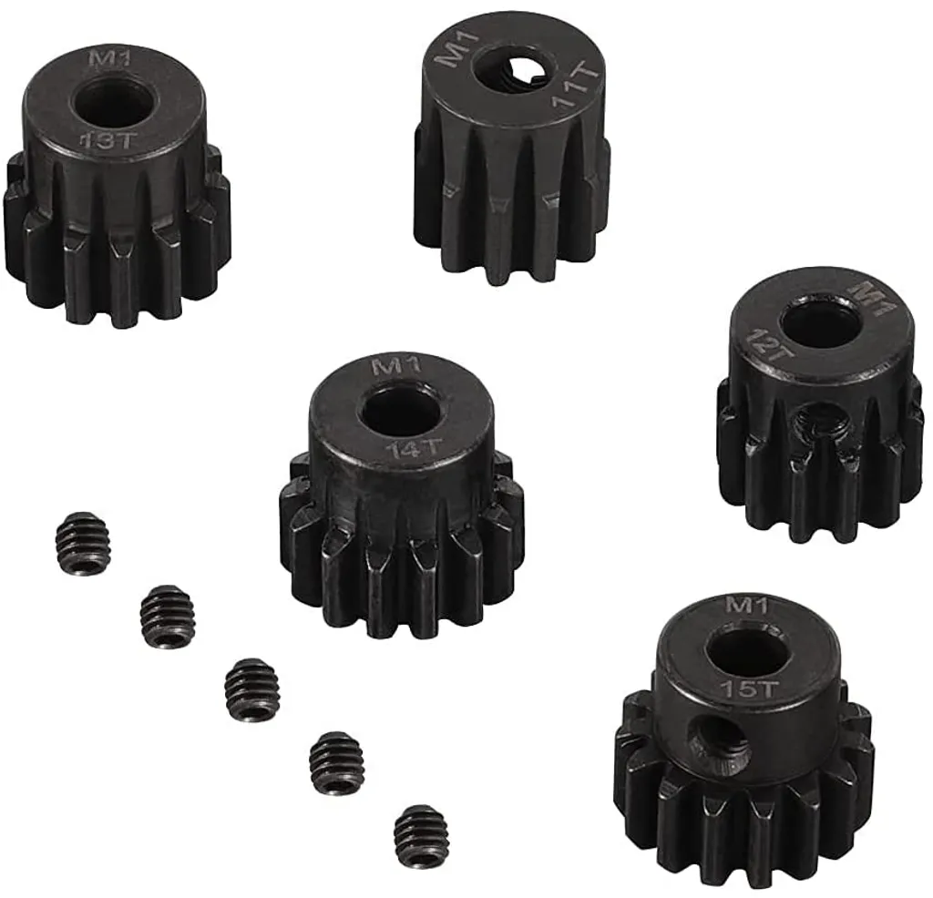 Pignons M1 en Acier pour Moteur 1/8 RC, Arbre 5mm, Lot de 11 à 15 Dents