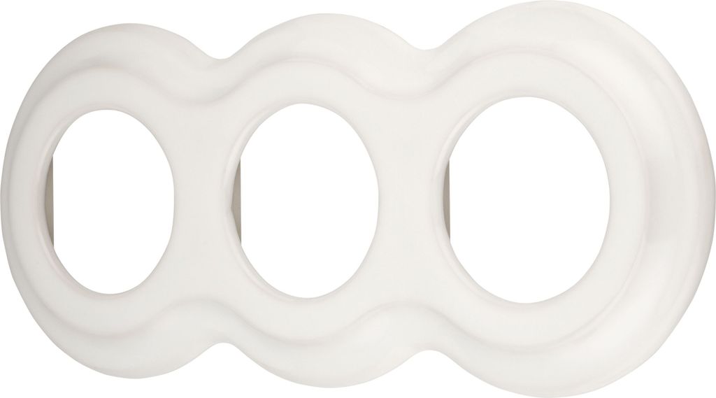 Porzellan Retro Curve Rahmen 3-fach I PR1 weiß Produktbild 