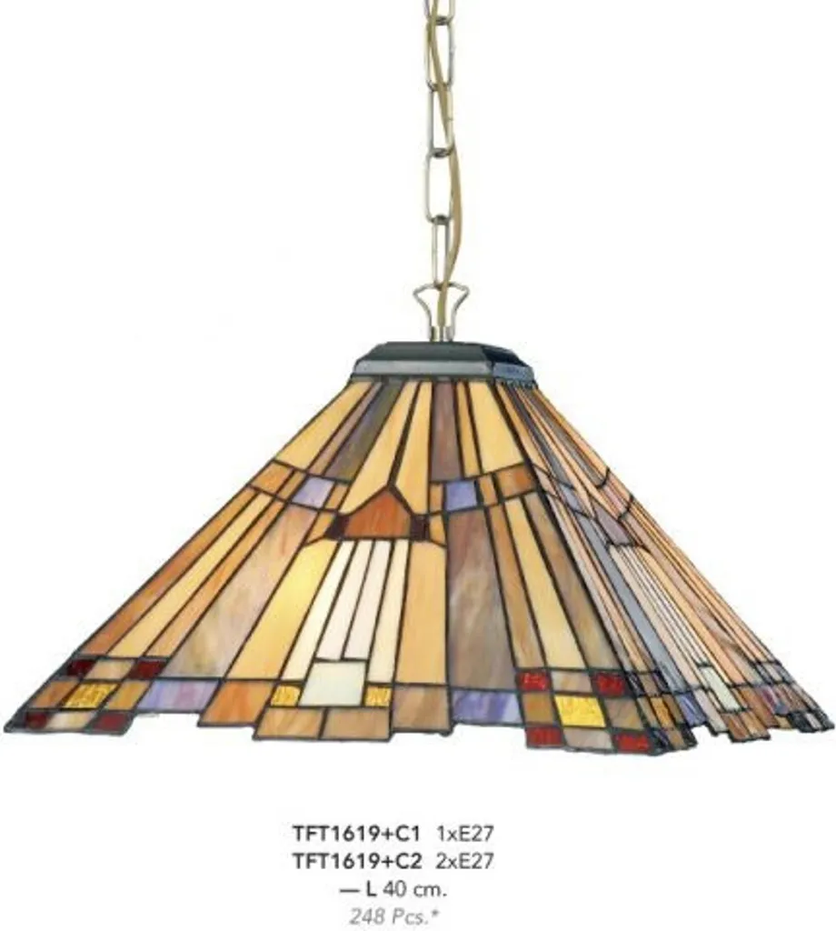 Suspension Tiffany 40cm ModH1 : Éclairage Anti-Éblouissement et Déco