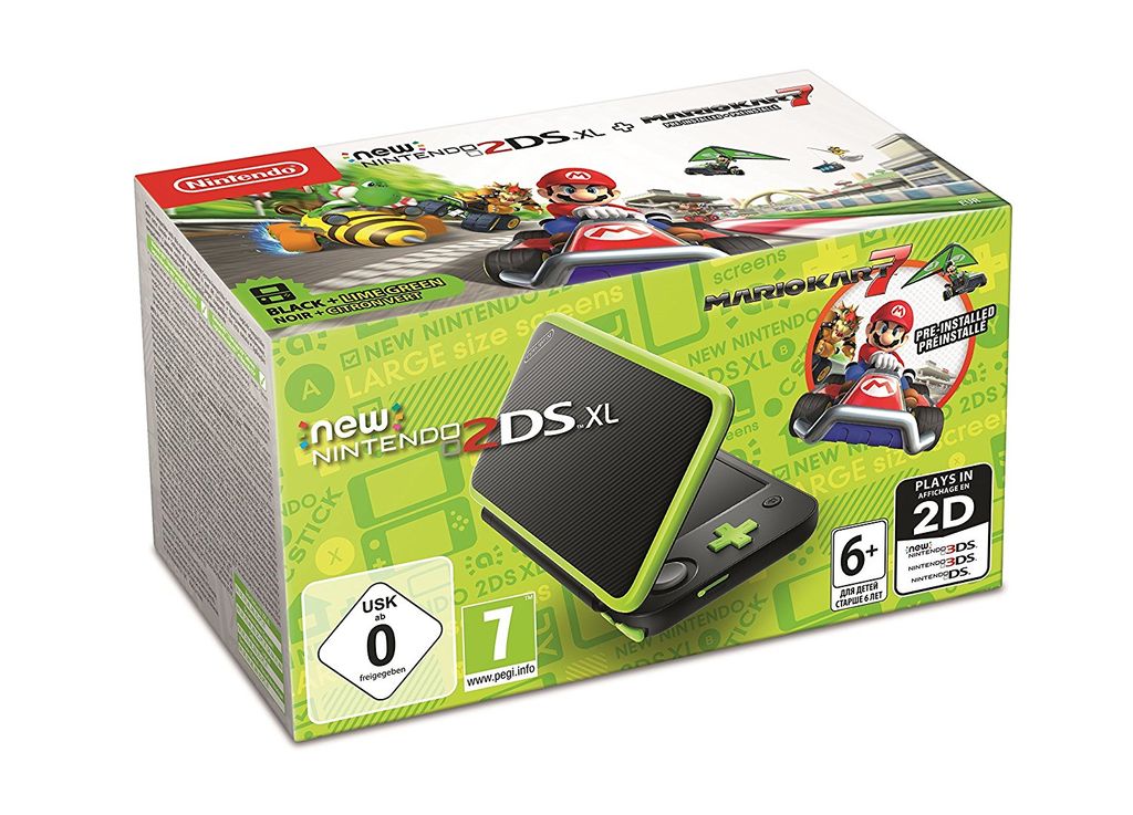 Nintendo New 2DS XL Handheld Konsole - Schwarz Grün Produktbild 