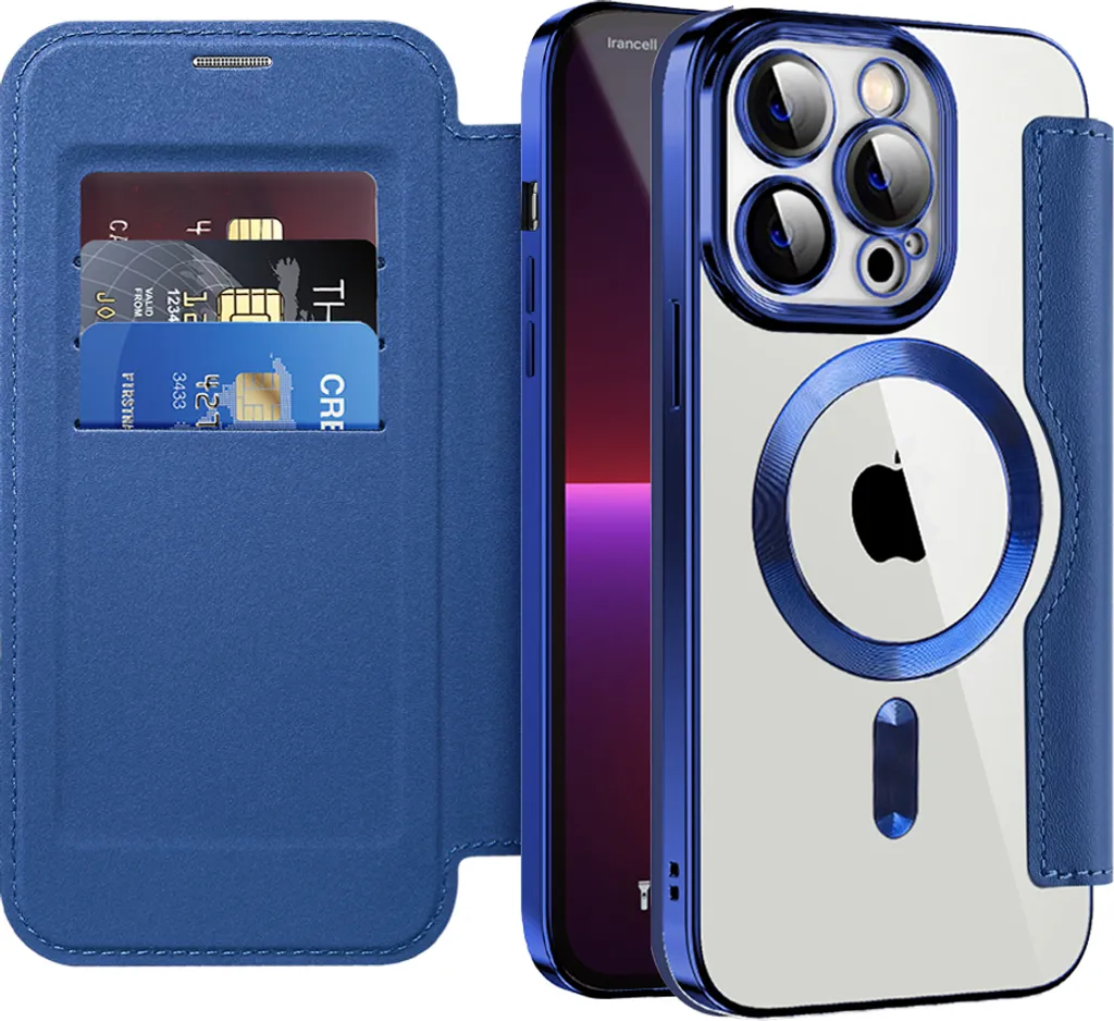 Tekcoo Custodia a portafoglio per iPhone 13 Pro Max (6,7 pollici) 2021 di lusso con scomparti per carte di credito e contanti, custodia per il trasporto in pelle PU [custodia rigida magnetica