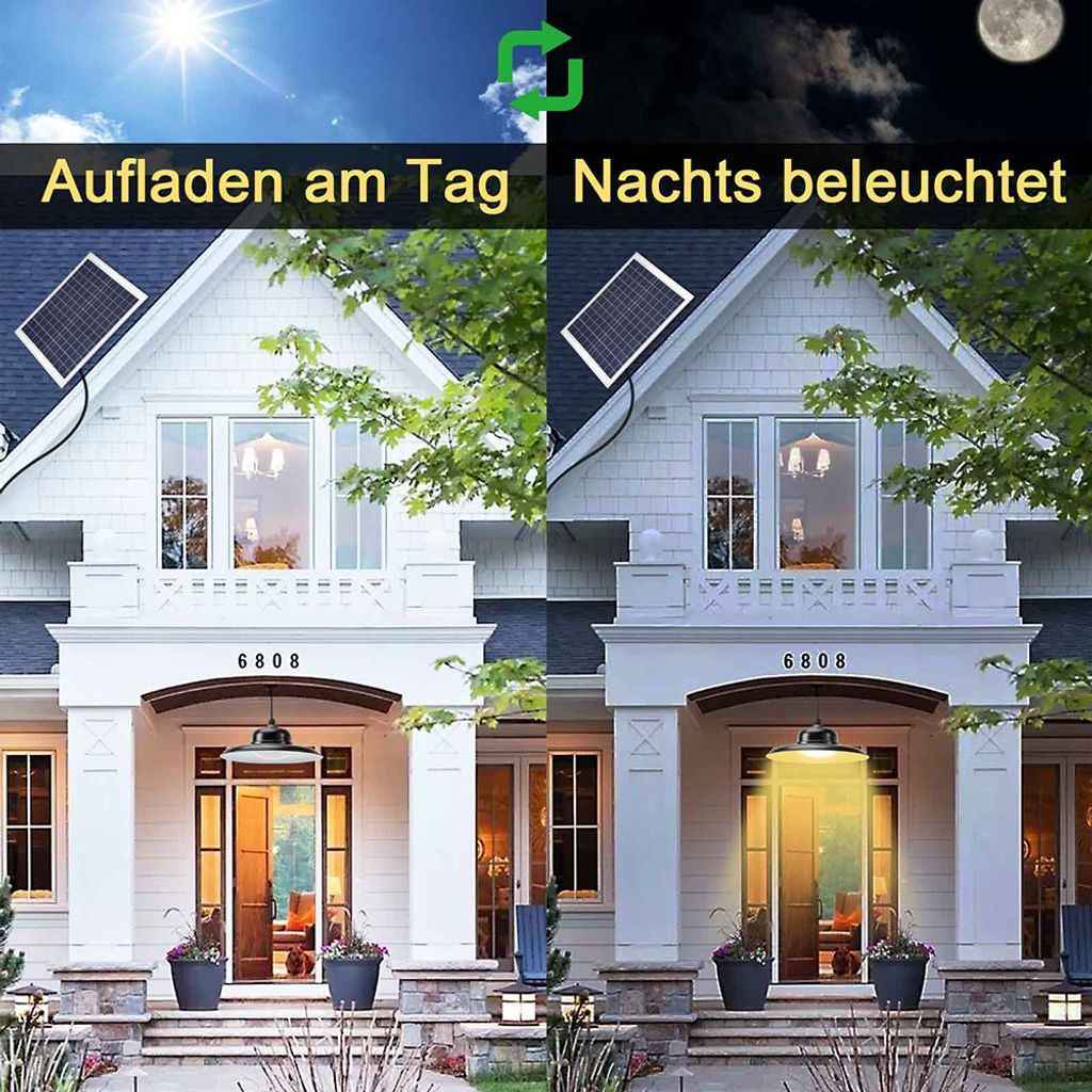 LED Solarlampe Außen Solar Pendelleuchte IP65 Wasserdichte Produktbild 2