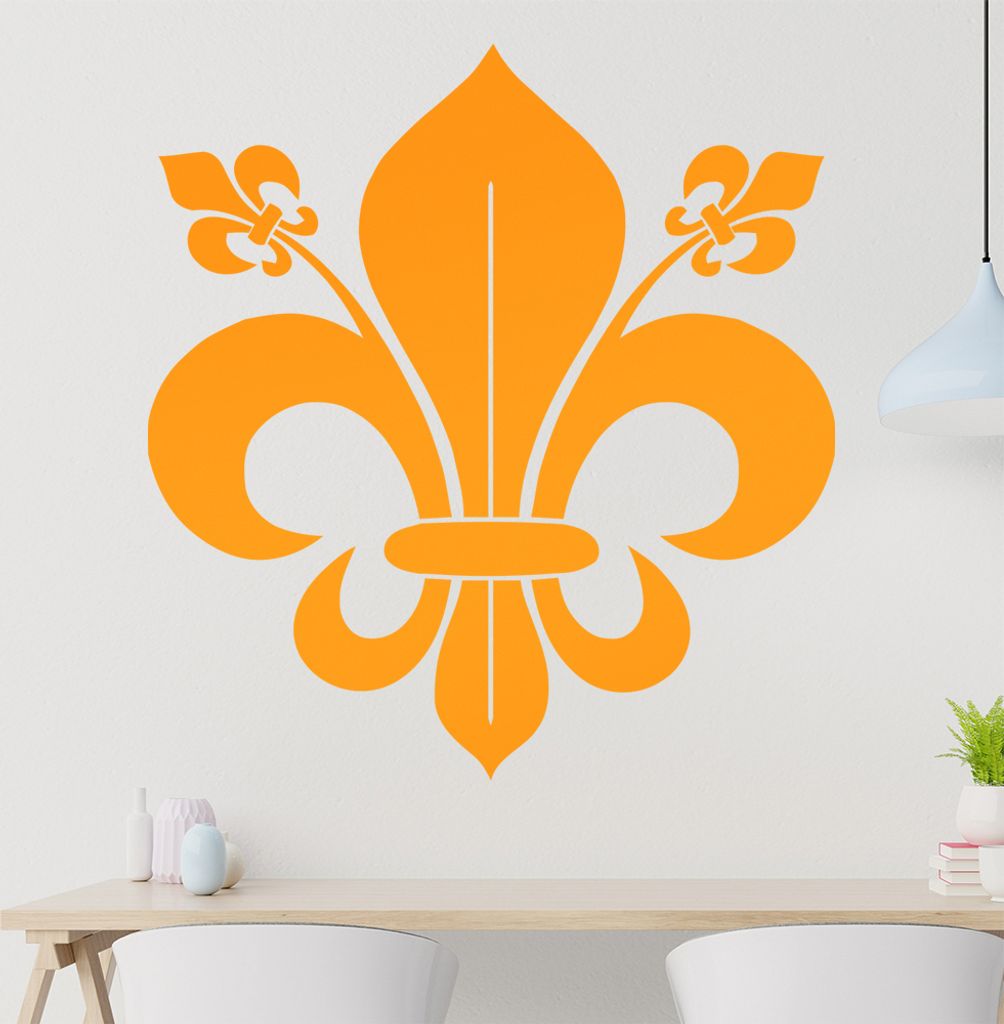 französische Lilie Wandtattoo in 6 Größen - Wandaufkleber Wall Sticker - Dekoration, Küche, Wohnzimmer, Schlafzimmer, Badezimmer