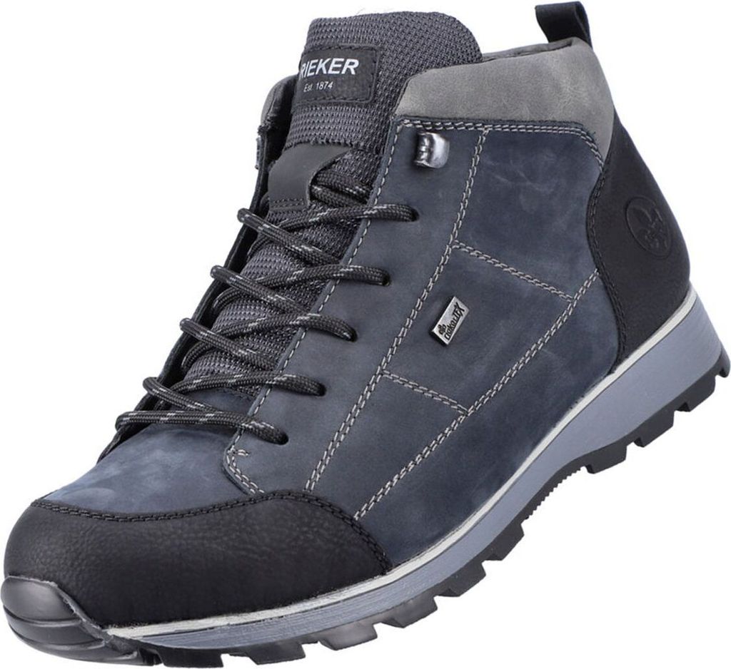 Rieker Schnürstiefel Pazifikblau Leder Größe: 46 Normal