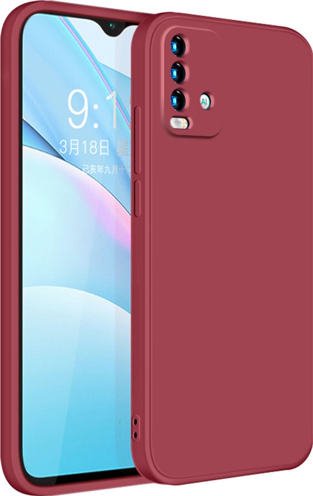 Redmi 9T Hülle, LaimTop Slim Liquid Silikon Gel Gummi Schutzhülle für Xiaomi Redmi 9T / Redmi 9 Power Rot