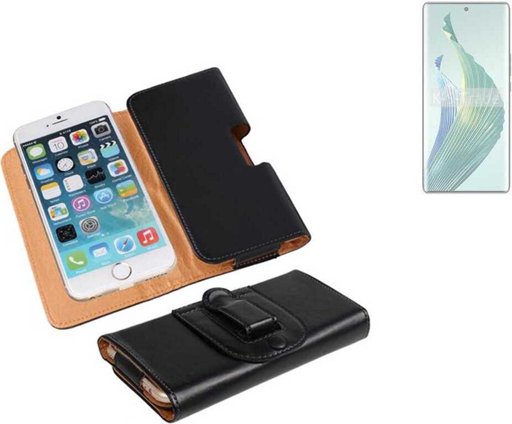 K-S-Trade Schützhülle Handyhülle kompatibel mit Honor Magic5 Lite 5G Holster Gürtel Tasche Schutzhülle Handy-Tasche Smartphone Case Seitentasche