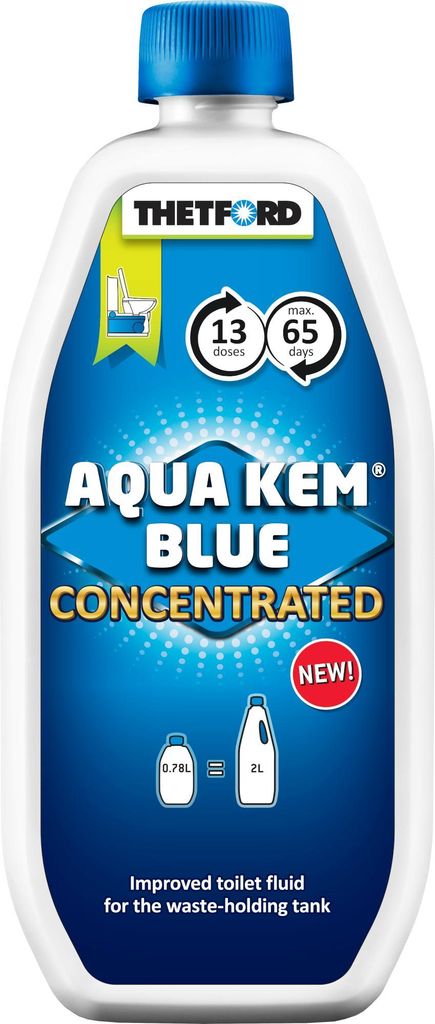 THETFORD Aqua Kem Blue Konzentrat - Sanitärzusatz für mobile Toiletten - 780ml - Reduziert Gasentwicklung
