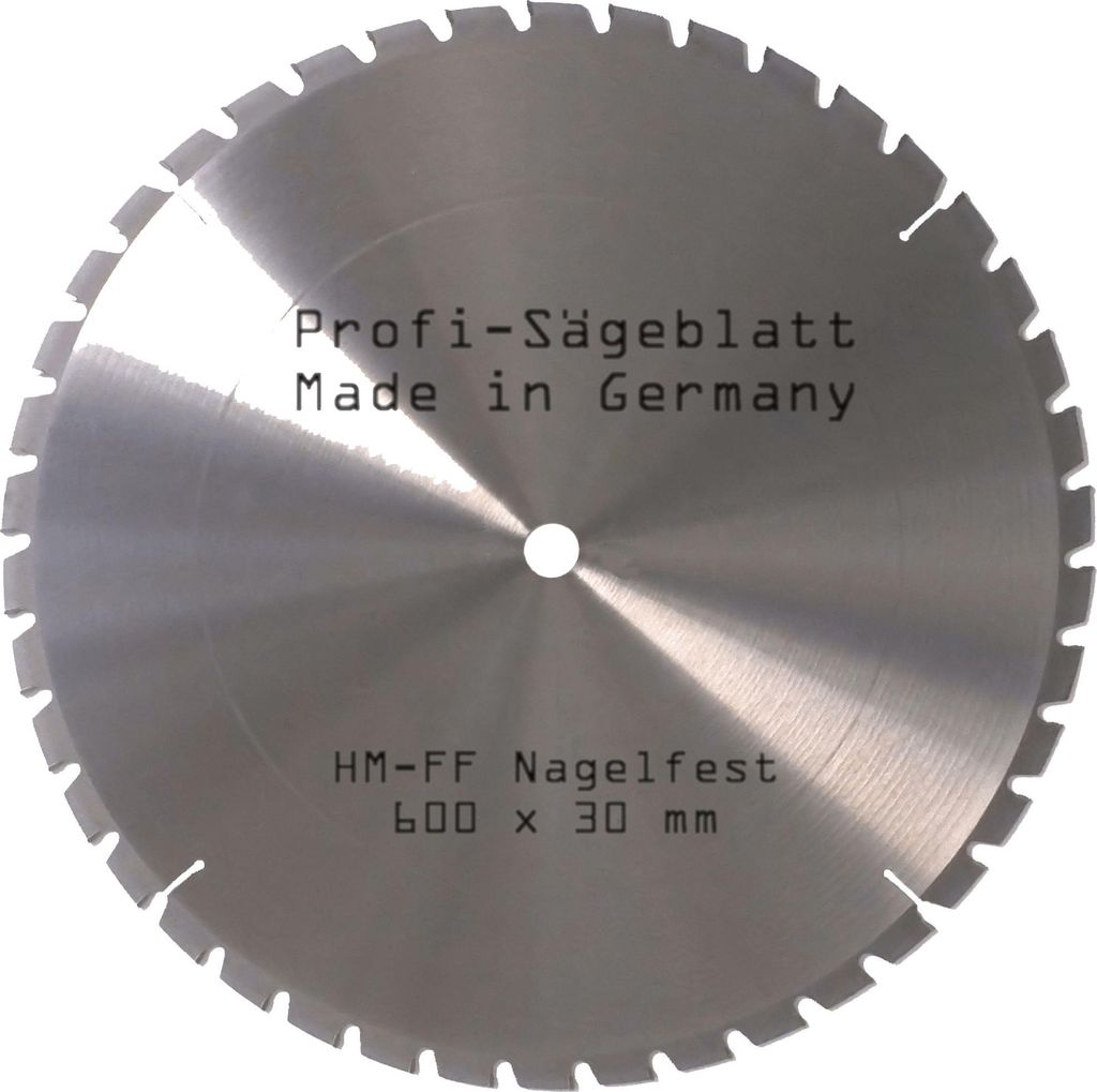 HM FSP Sägeblatt 600 x 30 mm NAGELFEST FF Hartmetall Kreissägeblatt Ersatzsägeblatt für Bauholz Brennholz Schalholz Leimholz für Wippsäge Tis...
