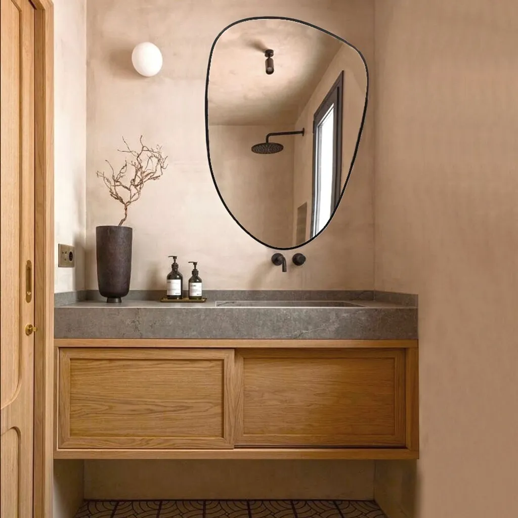 Miroir Rectangulaire Noir Pietra Nera 91x61 cm Cadre MDF Skye Decor