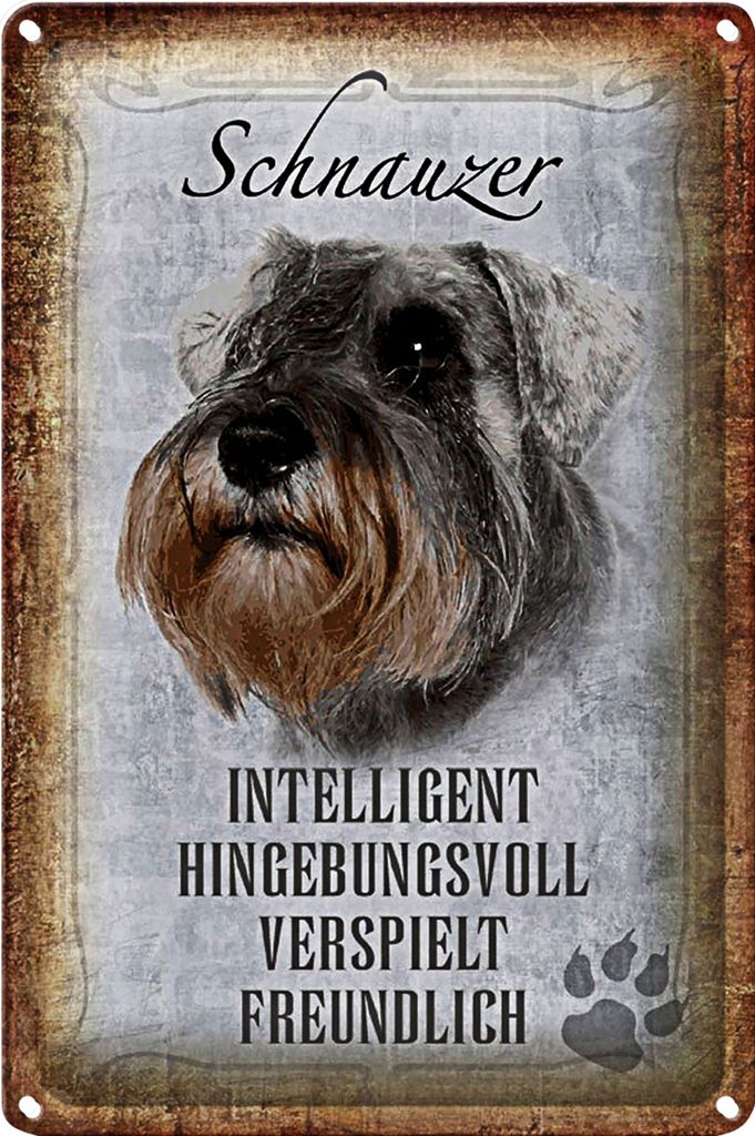 Blechschild Spruch 18x12cm Schnauzer Hund
