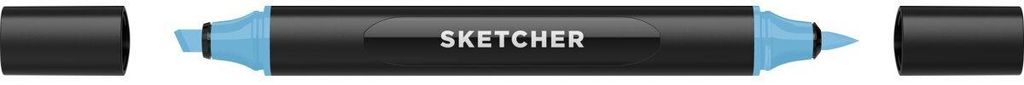 Molotow Twinmarker Sketcher brush+chisel B 280 jeansblau mittel