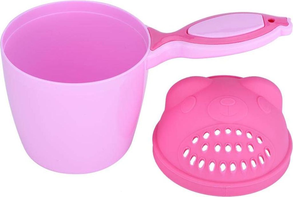 Baby-Badekopfspülung, Shampoo, Baby-Badbecher und Kleinkinder, Badespielzeug, Spülbecher, Augenschutz, rosa