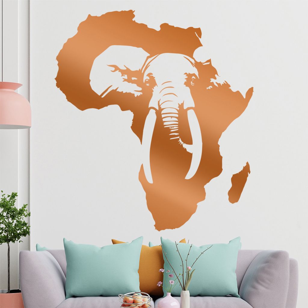 KIWISTAR Elefant Afrika Silhouette Wandtattoo in 6 Größen - Wandaufkleber Wall Sticker - Dekoration, Küche, Wohnzimmer, Schlafzimmer, Badezimmer
