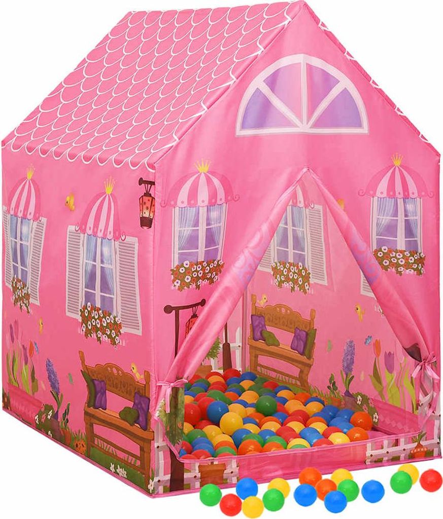 vidaXL Kinder-Spielzelt mit 250 Bällen Rosa 69x94x104 cm