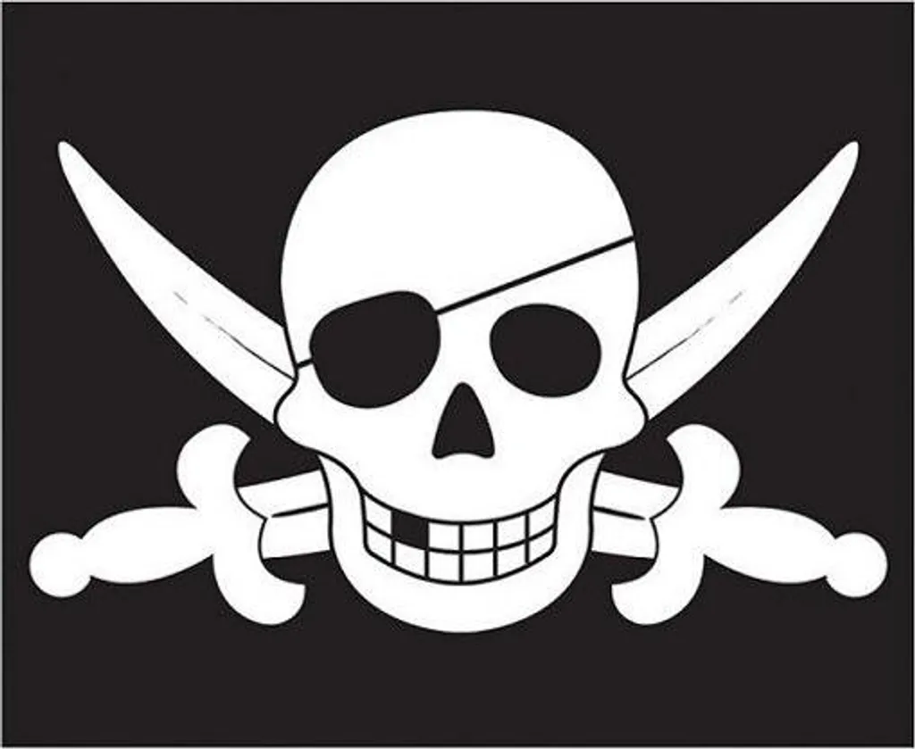 Drapeau pirate sur le mât pavillon tête de mort corsaire noir 90x150cm